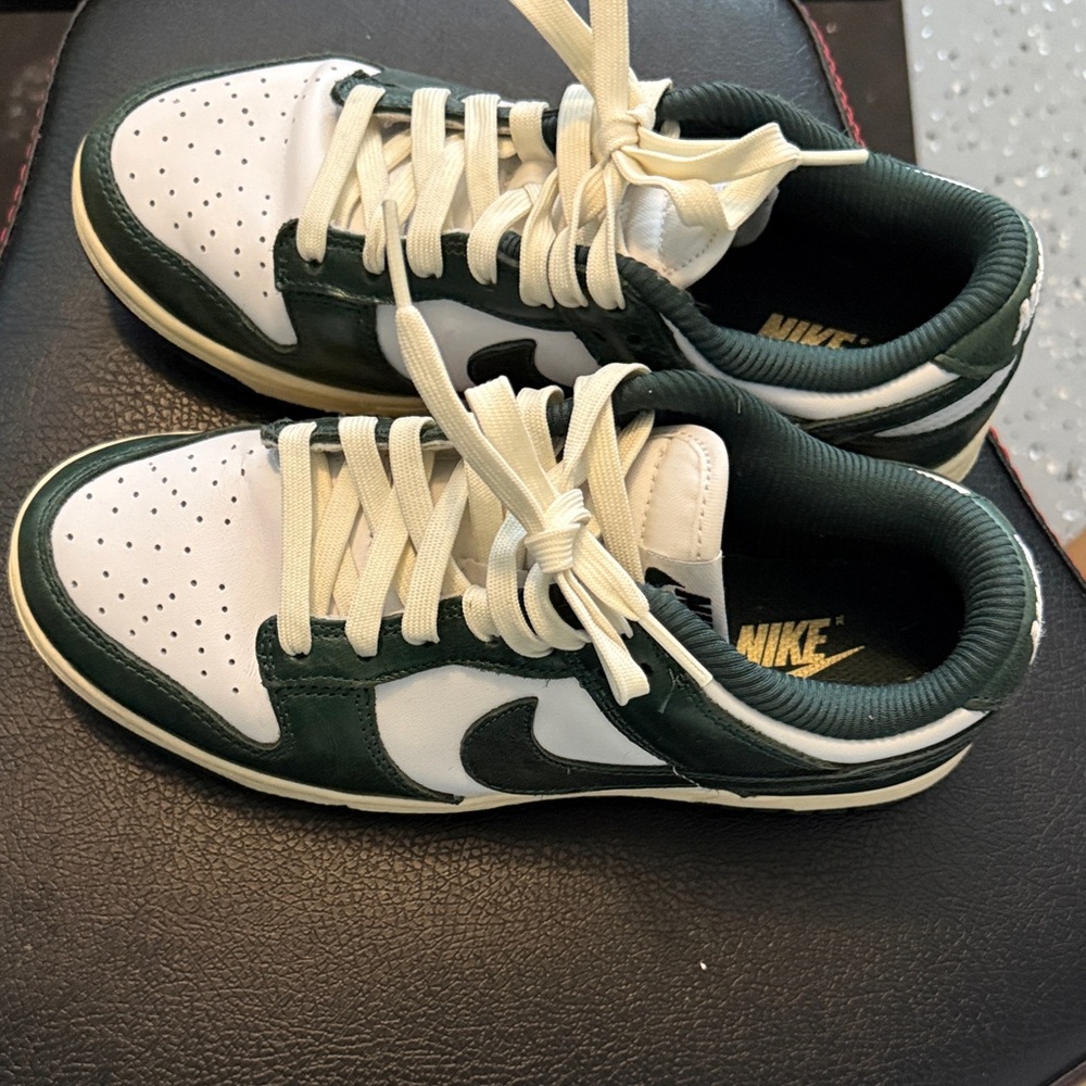 Nike Men's Dark Green and White Sneakers